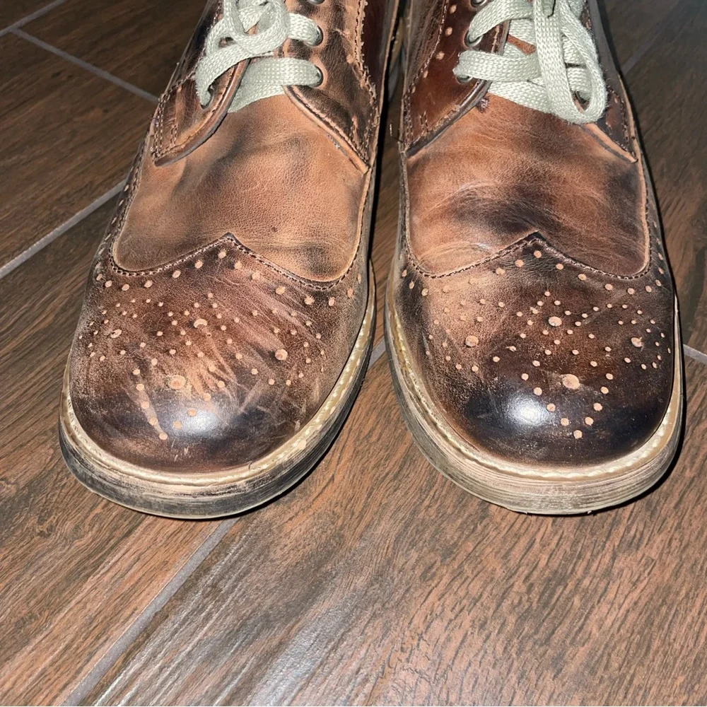 BEDSTU Beacon Tawny Zone  Leather Distressed Wingtip Lace Up Oxford Derb…